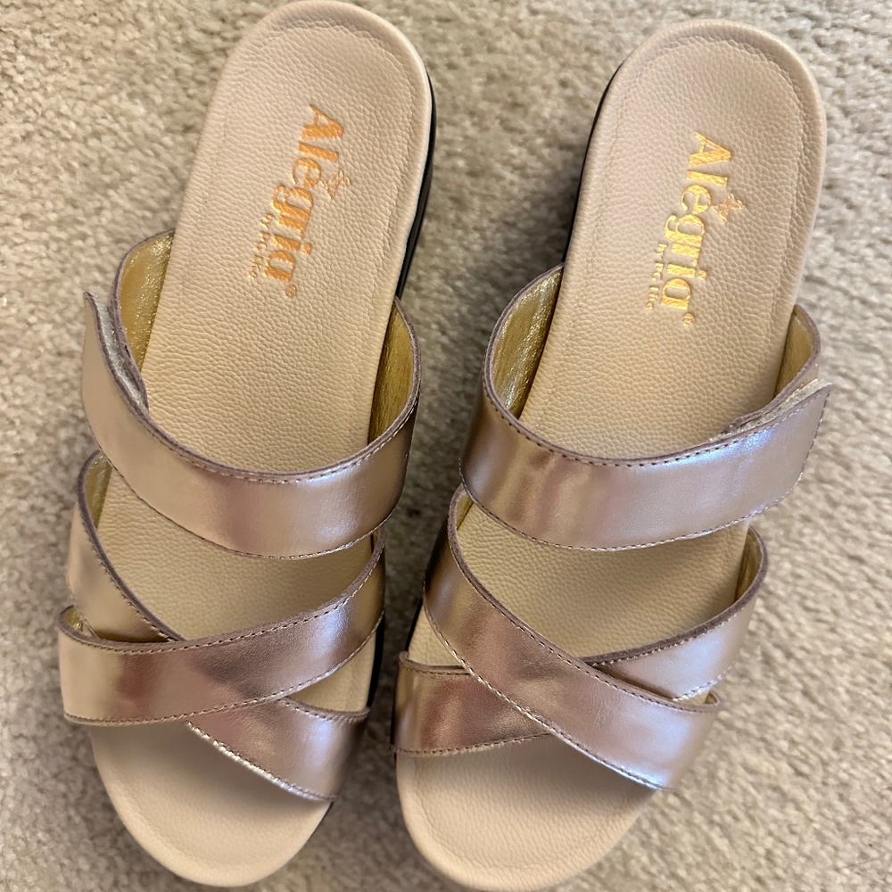 Alegria rose gold sandals